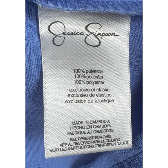 Jessica Simpson Womens Medium Blue Blouse Textured Top Long Sleeves Pullover New - Picture 6 of 7